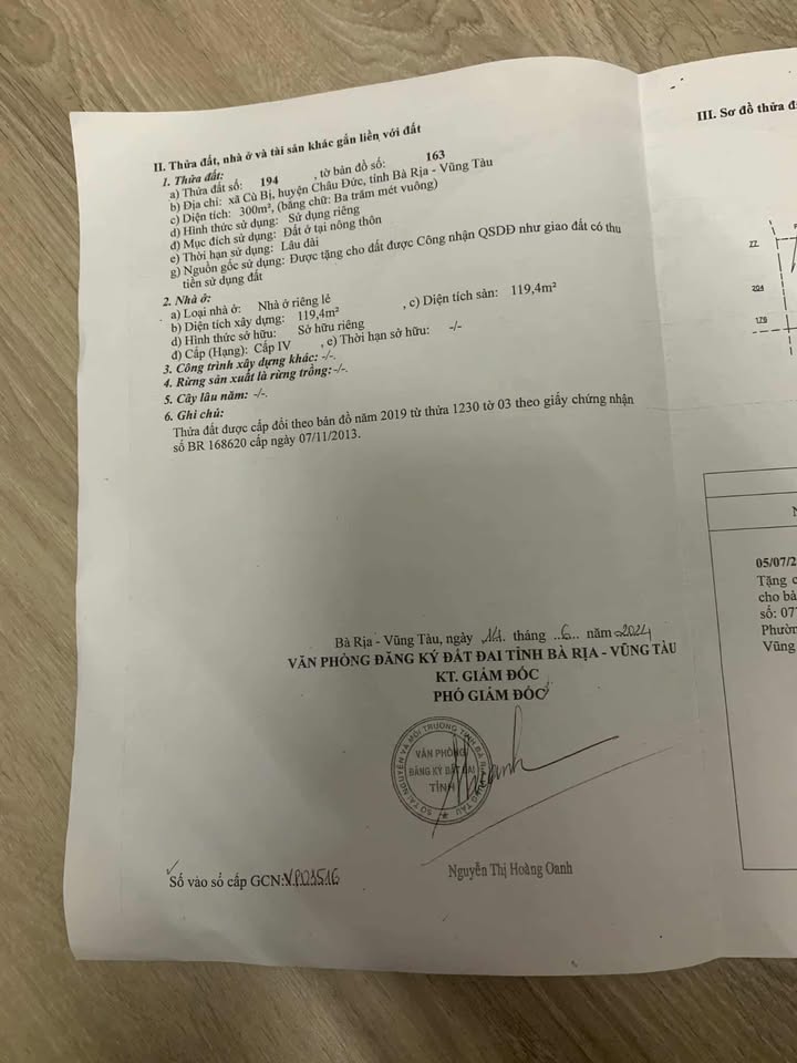 Bán Nhà riêng 2 Phòng Ngủ tại Xã Cù Bị, Châu Đức. Pháp lý sạch, giá TỐT (LH để biết giá).
