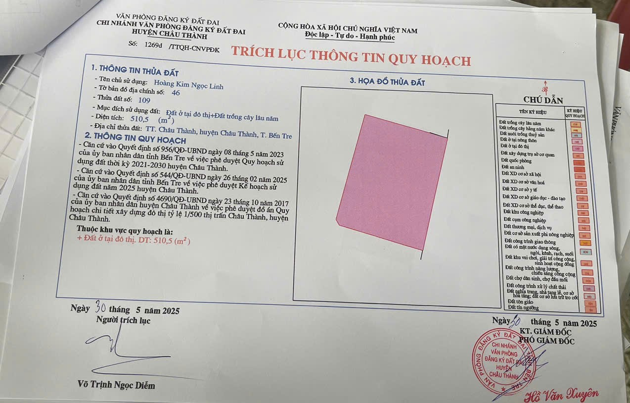 Đầu tư sinh lời ngay: 7 lô khu nền ở khu phố 2 thị trấn Châu Thành tỉnh Bến Tre