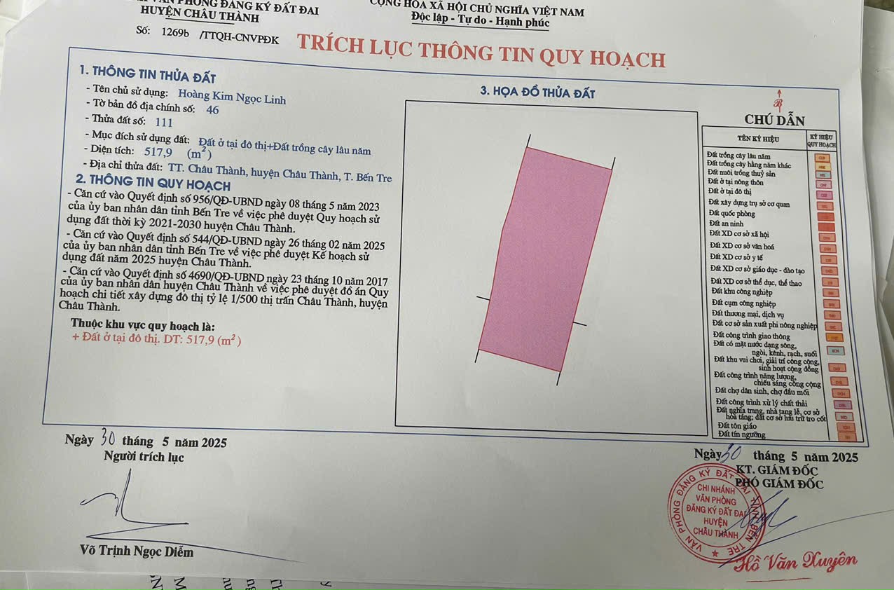 Đầu tư sinh lời ngay: 7 lô khu nền ở khu phố 2 thị trấn Châu Thành tỉnh Bến Tre