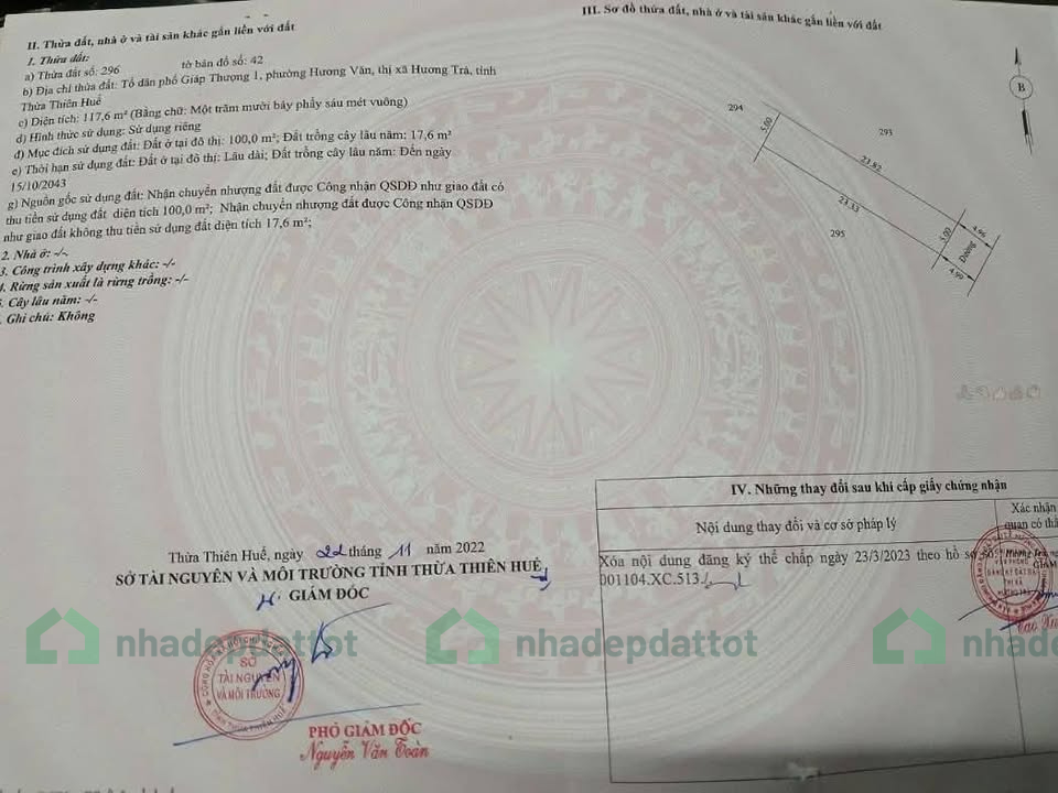 BÁN ĐẤT VỊ TRÍ ĐẸP TẠI GIÁP THƯỢNG – HƯƠNG VĂN