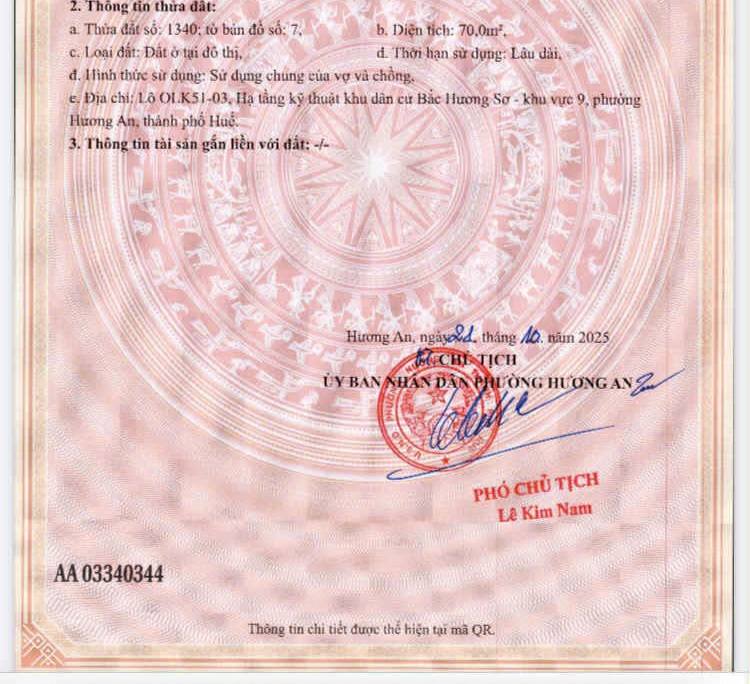 🌟 BÁN ĐẤT MẶT TIỀN NGUYỄN CAO – KQH HƯƠNG SƠ, TP. HUẾ. VỊ TRÍ HIẾM