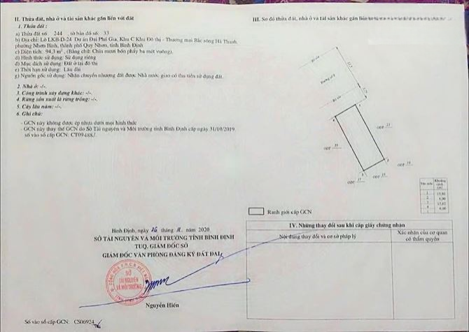 Bán lô đất 70m² mặt tiền Nguyễn Minh Vỹ – trung tâm Quy Nhơn – giá 3,55 tỷ