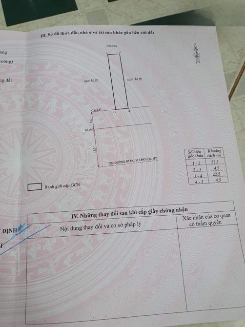 Bán lô đất thổ cư mặt tiền Hùng Vương phường Trần Quang Diệu Quy Nhơn