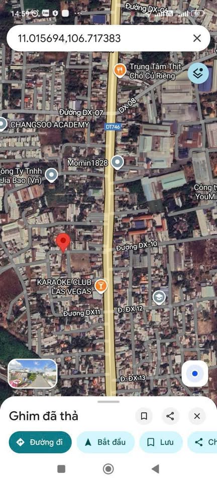 Lô đất – Nhánh DT746, Tân Vĩnh Hiệp, Tân Uyên – 1.093m² – 9.X tỷ