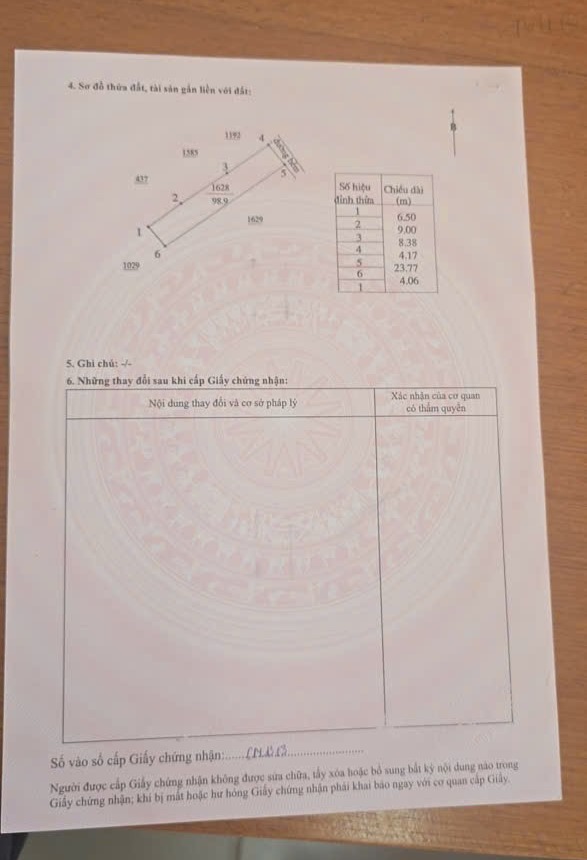 Chính chủ cần bán lô đất mặt tiền bê tông Tân An Lagi - Diện tích 4.17*23 full thổ cư giá bán 800tr