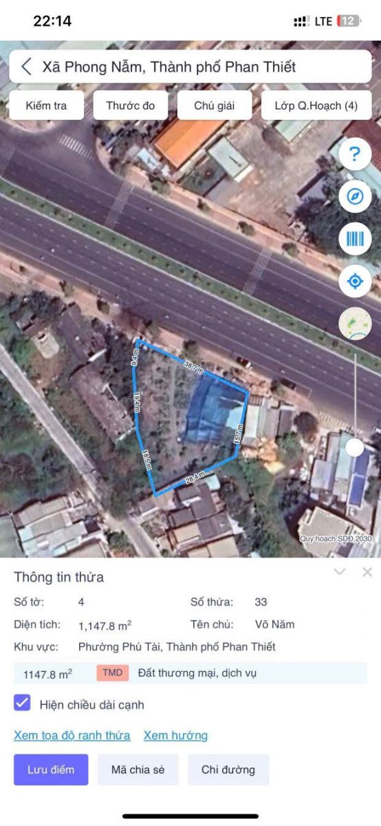 BÁN ĐẤT MẶT TIỀN LÊ DUẨN – PHÚ TÀI – PHAN THIẾT – 1.147,9M² – ĐẤT TMD