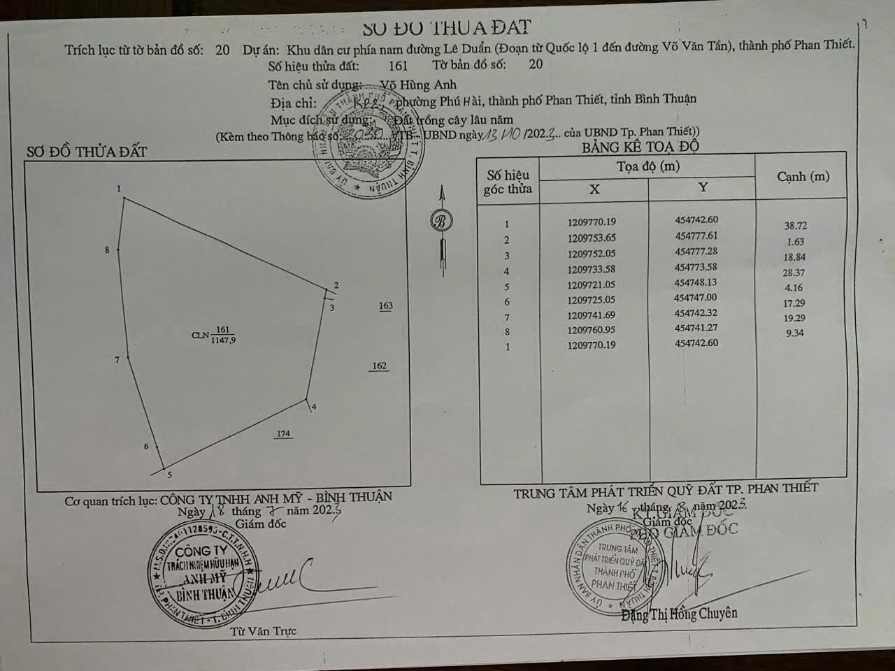 BÁN ĐẤT MẶT TIỀN LÊ DUẨN – PHÚ TÀI – PHAN THIẾT – 1.147,9M² – ĐẤT TMD
