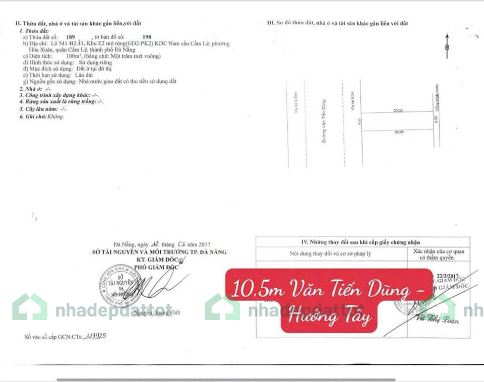 CẶP ĐẤT VIP – HÀNG HIẾM MẶT TIỀN ĐƯỜNG 10.5M VĂN TIẾN DŨNG, HOÀ XUÂN – ĐÀ NẴNG