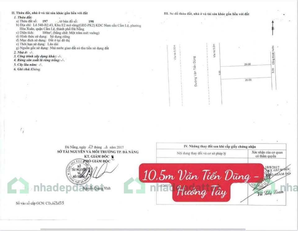 CẶP ĐẤT VIP – HÀNG HIẾM MẶT TIỀN ĐƯỜNG 10.5M VĂN TIẾN DŨNG, HOÀ XUÂN – ĐÀ NẴNG
