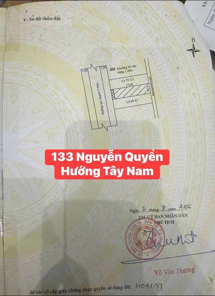 Bán đất mặt tiền sau bến xe – 80m² – giá 4,45 tỷ TL