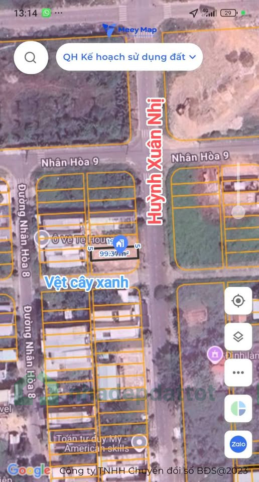BÁN LÔ ĐẤT ĐẸP ĐƯỜNG 7.5M HUỲNH XUÂN NHỊ – HÒA XUÂN – GIÁ CHỈ 4,15 TỶ!