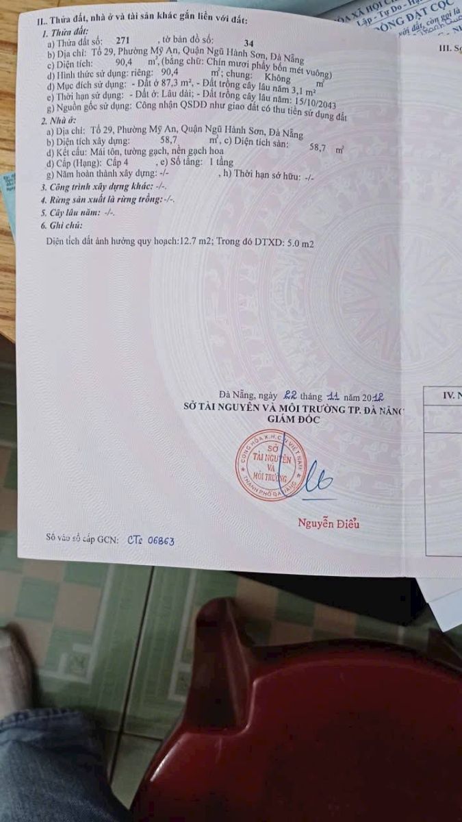 Bán Lô Đất Mỹ An – Đà Nẵng – Giá 11.x Tỷ