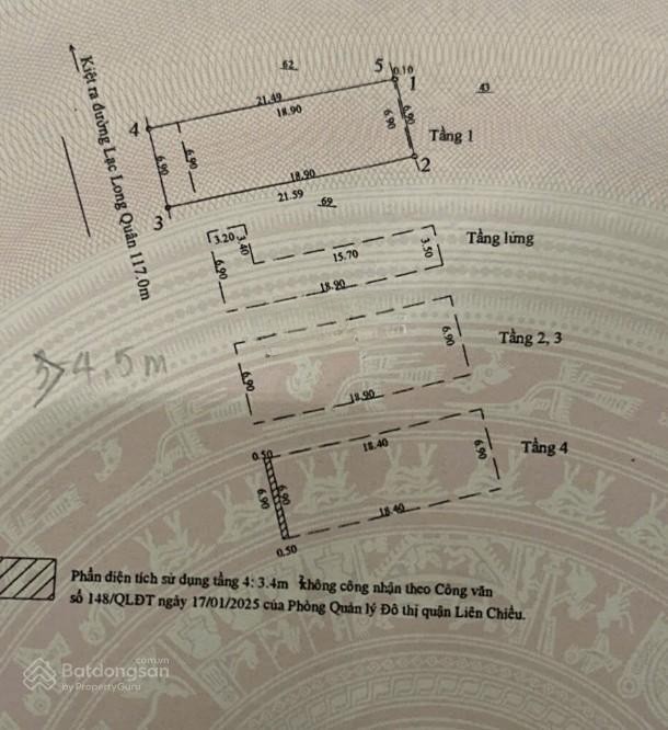 Bán tòa nhà 595m2 sàn/5 tầng đối diện UBND P. Hòa Khánh Bắc