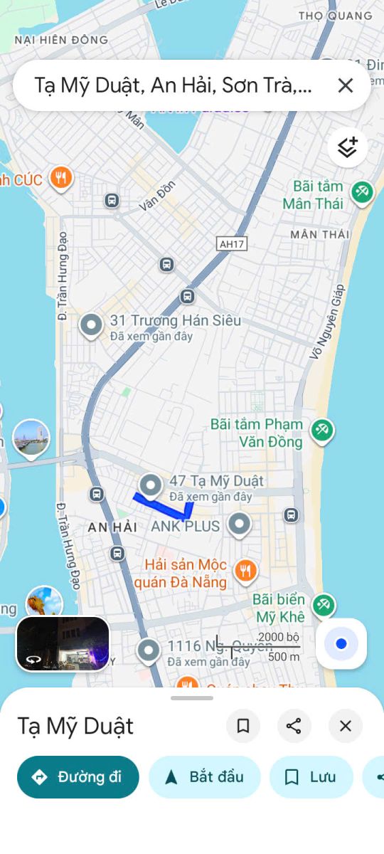 BÁN NHÀ MẶT TIỀN TẠ MỸ DUẬT – SƠN TRÀ, ĐÀ NẴNG – 87M² – GIÁ 13 TỶ XXX