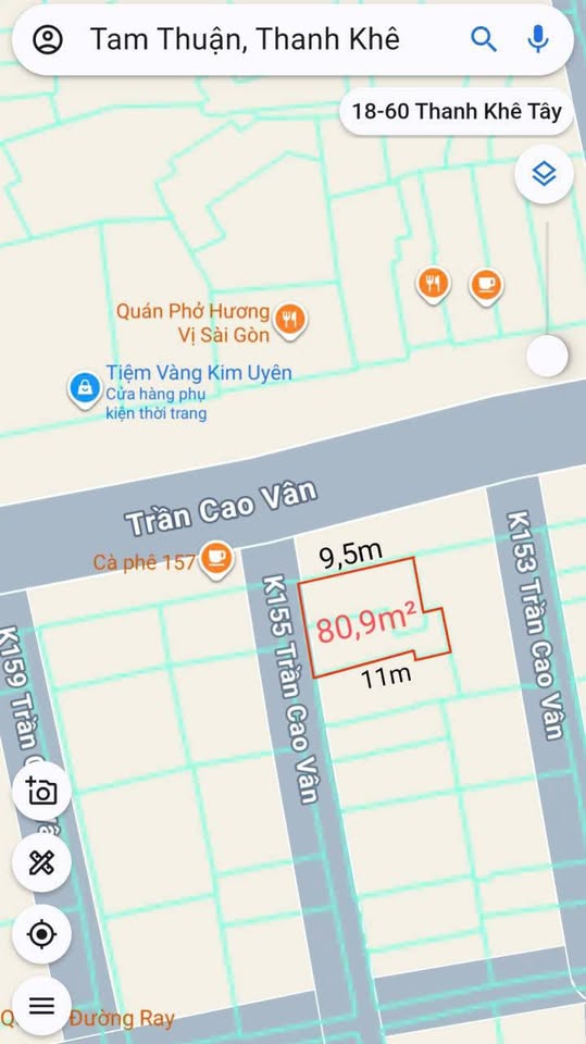 Bán Nhà 3 Tầng – Mặt Tiền 9,5m – Đường 10,5m Trần Cao Vân, Thanh Khê, Đà Nẵng – Giá 12,5 Tỷ