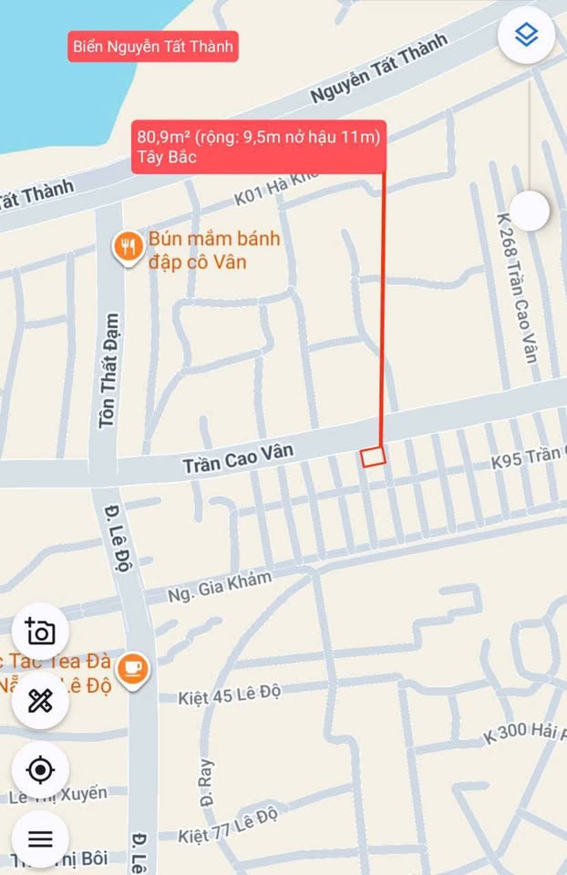 Bán Nhà 3 Tầng – Mặt Tiền 9,5m – Đường 10,5m Trần Cao Vân, Thanh Khê, Đà Nẵng – Giá 12,5 Tỷ