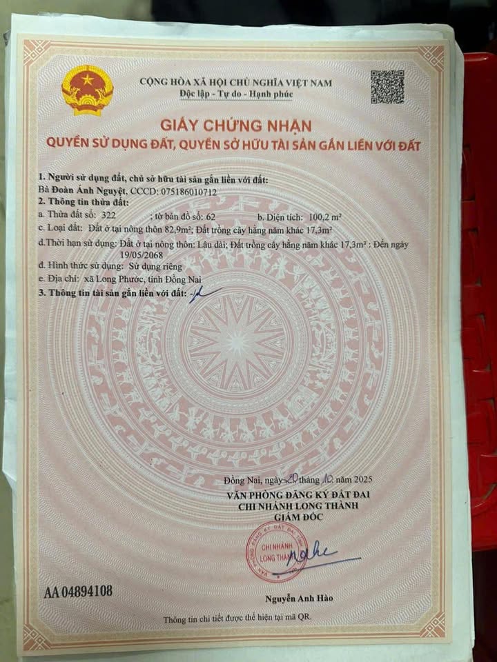 🔥🔥 BÁN 3 LÔ ĐẤT THỔ CƯ LONG PHƯỚC – LONG THÀNH – ĐỒNG NAI | GIÁ TỐT ĐẦU TƯ 🔥🔥
