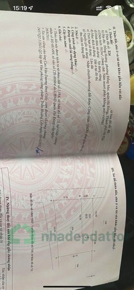 SIÊU PHẨM ĐẤT PHƯỜNG YÊN NGHĨA – TDP 16 (ĐỒNG MAI CŨ) – Ô TÔ TẢI VÀO TẬN NƠI – VỊ TRÍ ĐẮC ĐỊA - 50M2 - 8X TRIỆU/M2