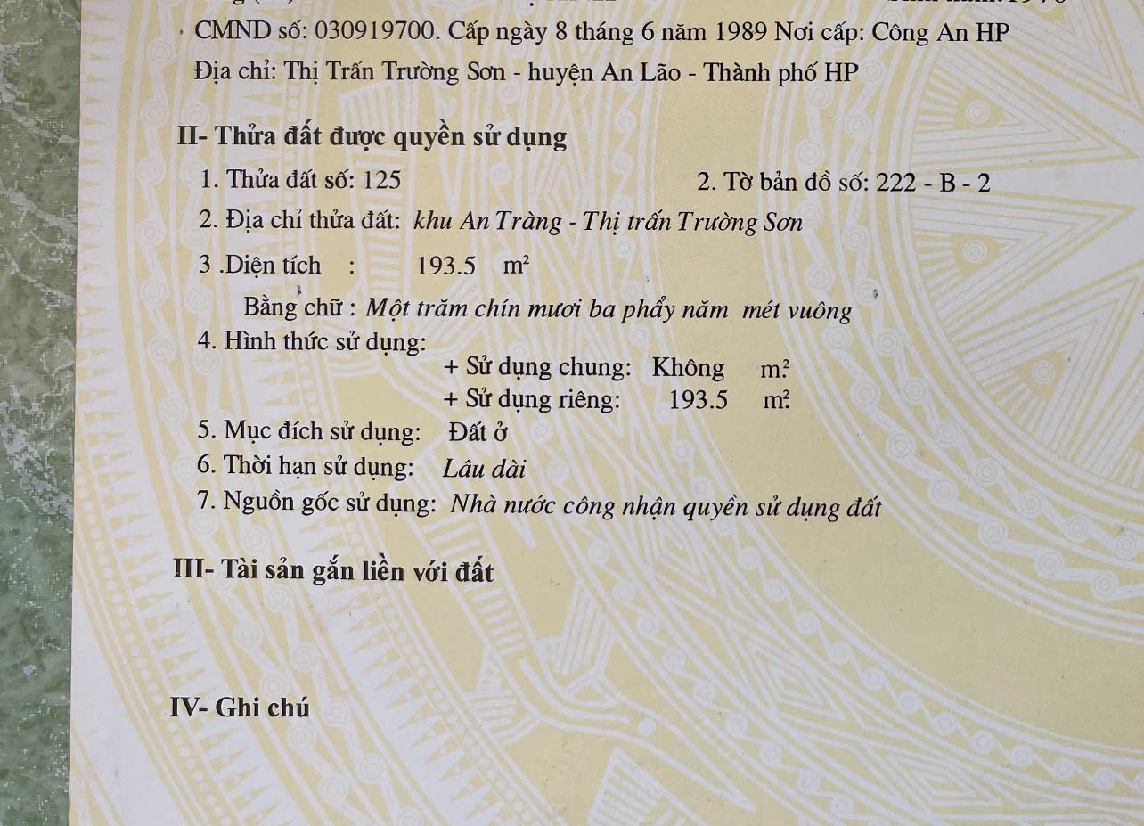 BÁN NHÀ ĐẸP KÈM VƯỜN – MẶT TIỀN KINH DOANH – TRUNG TÂM TRƯỜNG SƠN, AN LÃO, HẢI PHÒNG