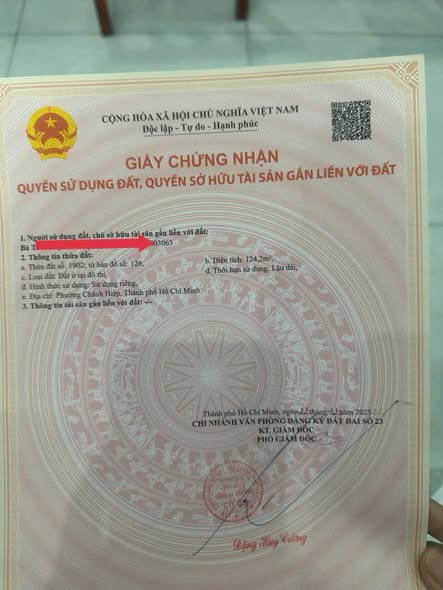 CHỦ GỬI BÁN ĐẤT TƯƠNG BÌNH HIỆP (CŨ) – CHÁNH HIỆP, TP.HCM – 124M² THỔ CƯ
