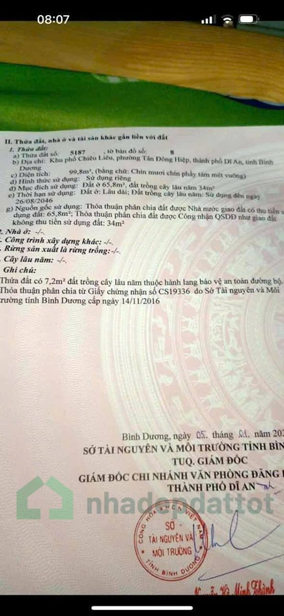 BÁN NHÀ CẤP 4 – SỔ HỒNG RIÊNG – GẦN NGÃ TƯ CHIÊU LIÊU – TDM, BÌNH DƯƠNG