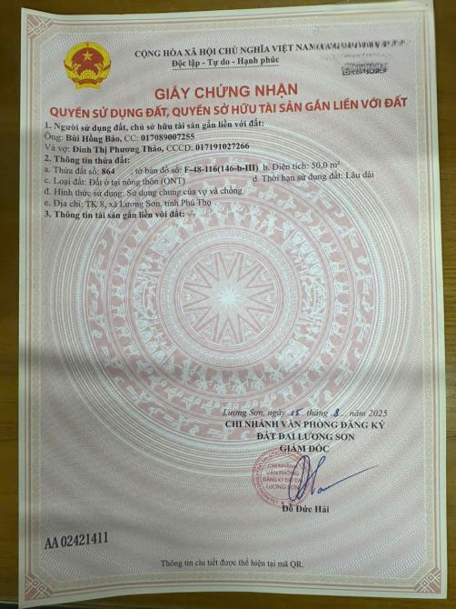 CƠ HỘI HIẾM – GIÁ CỰC RẺ! CHỈ HƠN 1 TỶ SỞ HỮU NGAY 50M² ĐẤT TRUNG TÂM PHỐ CHỢ LƯƠNG SƠN! GIÁ 1,45 TỶ