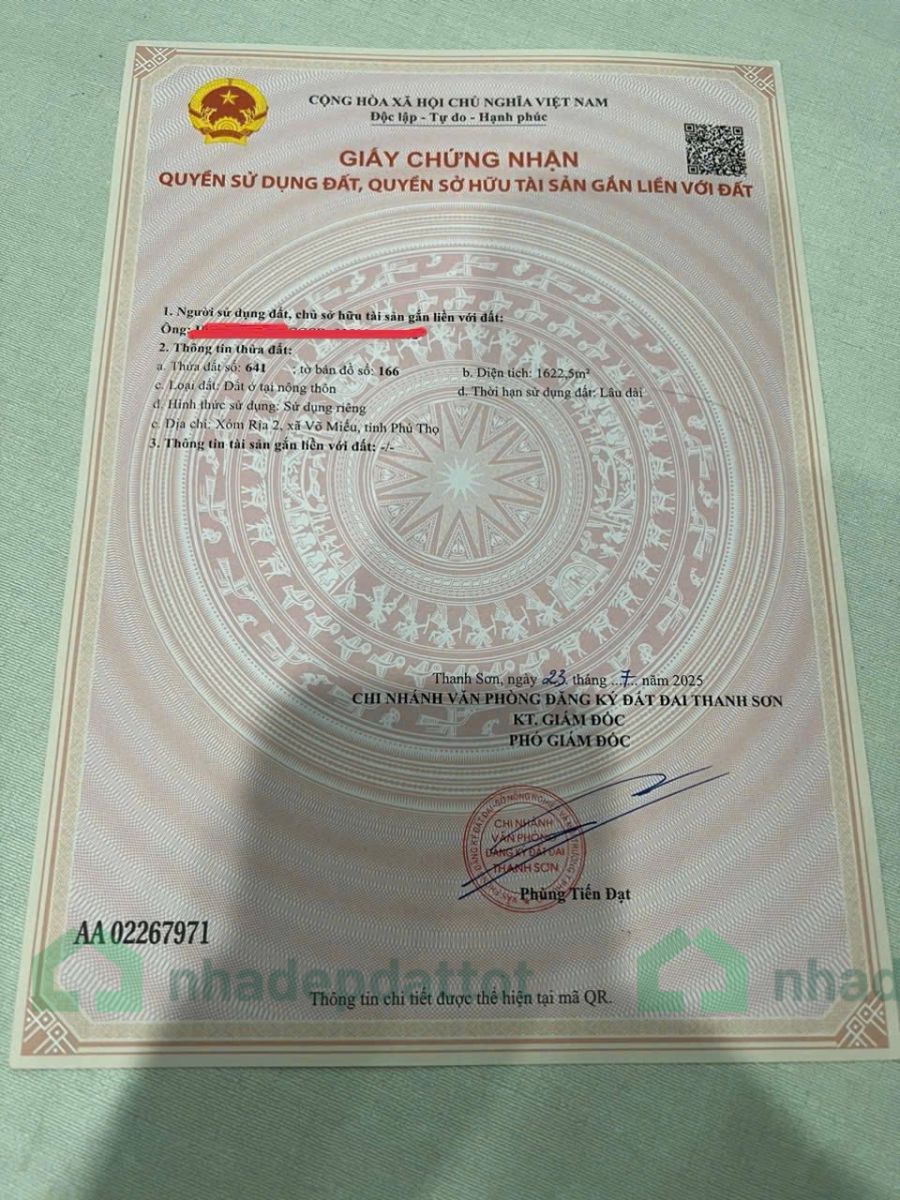 BÁN LÔ ĐẤT HIẾM – BÁM ĐƯỜNG KINH DOANH – VIEW CÁNH ĐỒNG ĐẸP - 1.622,5 M2 - NHỈNH 1 TỶ