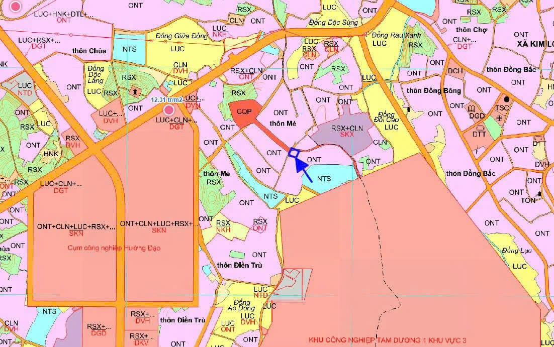 Lô góc Tam Dương – Vĩnh Phúc – 671,5m² – giá 6,0x triệu/m²