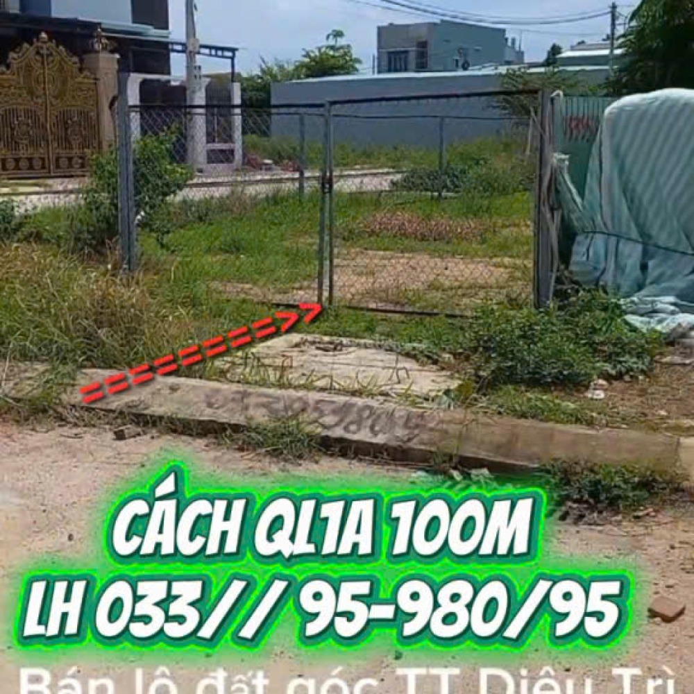 Bán lô góc 142m2, 2ty6, ĐT: 0339598095 ngay TT DIÊU TRÌ kề khu ĐT XANH DIÊU TRÌ