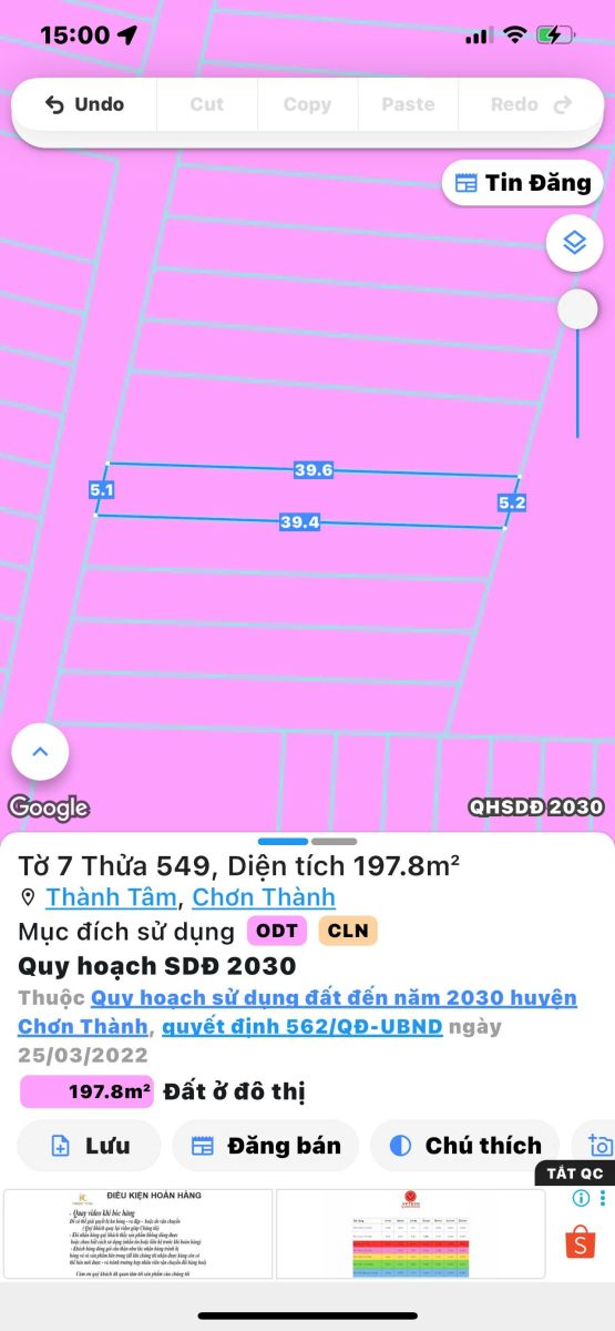 Chính chủ bán gấp 197.7m² đất Thành Tâm, Chơn Thành (Bình Phước). Vị trí đẹp, giá chỉ 1.6 Tỷ
