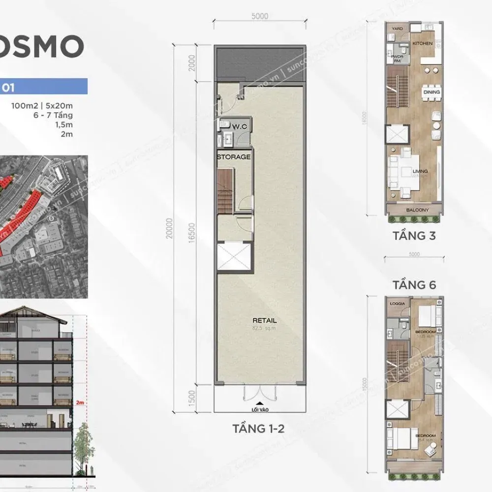 🔥 BÁN SHOPHOUSE LIỀN KỀ SUN COSMO – 7 TẦNG 🔥